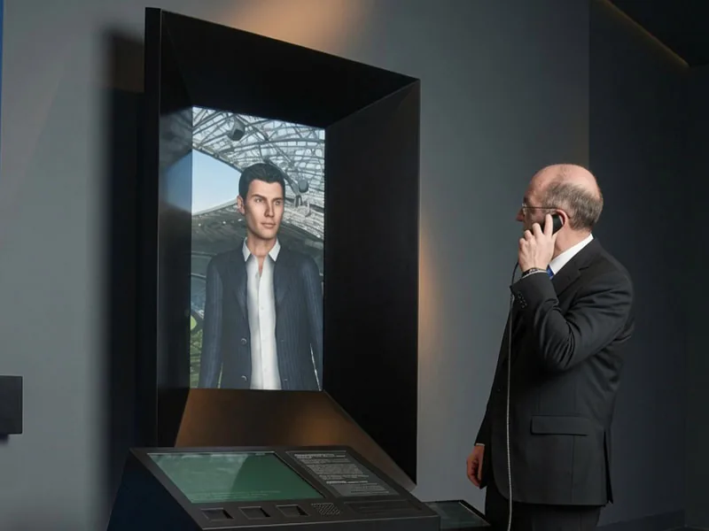 Digitaler Ausstellungsguide im Deutschen Museum im Gespräch mit einem Besucher